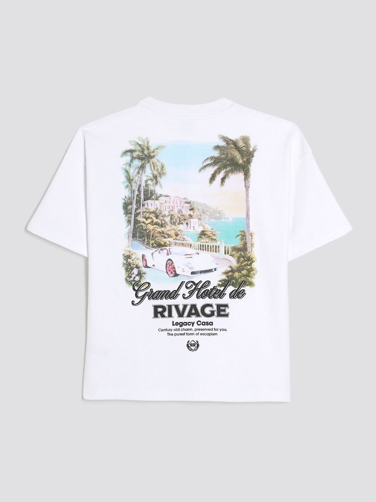 River Island White Boys Printed Resort T-Shirt - Image 1 of 4