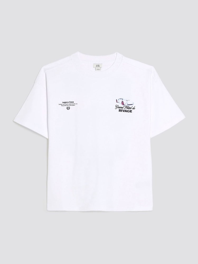 River Island White Boys Printed Resort T-Shirt - Image 2 of 4