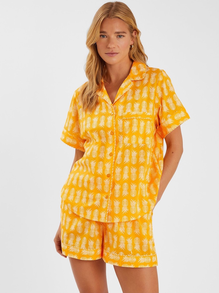 Accessorize Pineapple Print Short Pyjamas Set - صورة 1 من 4