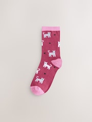 Pink Cats Ankle Socks 4 Pack - Image 4 of 7