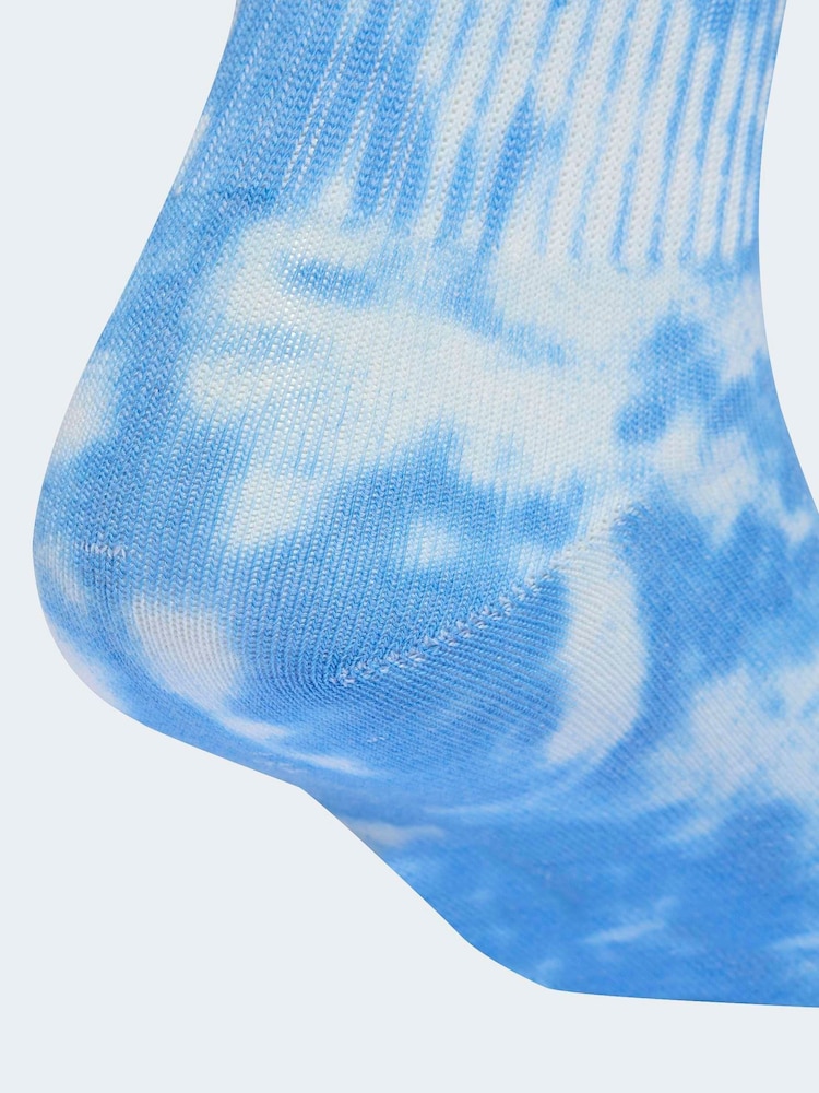 adidas Originals Blue Tie Dye Crew Socks 3 Pack - Image 4 of 4