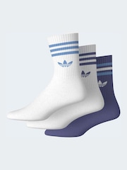 Mavi/Yaşıl - Ekipaj - Adidas Original Üç Zolaqlı Corablar 3 Cütlər - 8şəkildən 6 şəkil