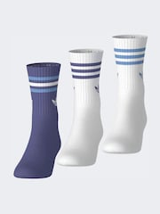 Mavi/Yaşıl - Ekipaj - Adidas Original Üç Zolaqlı Corablar 3 Cütlər - 8şəkildən 8 şəkil