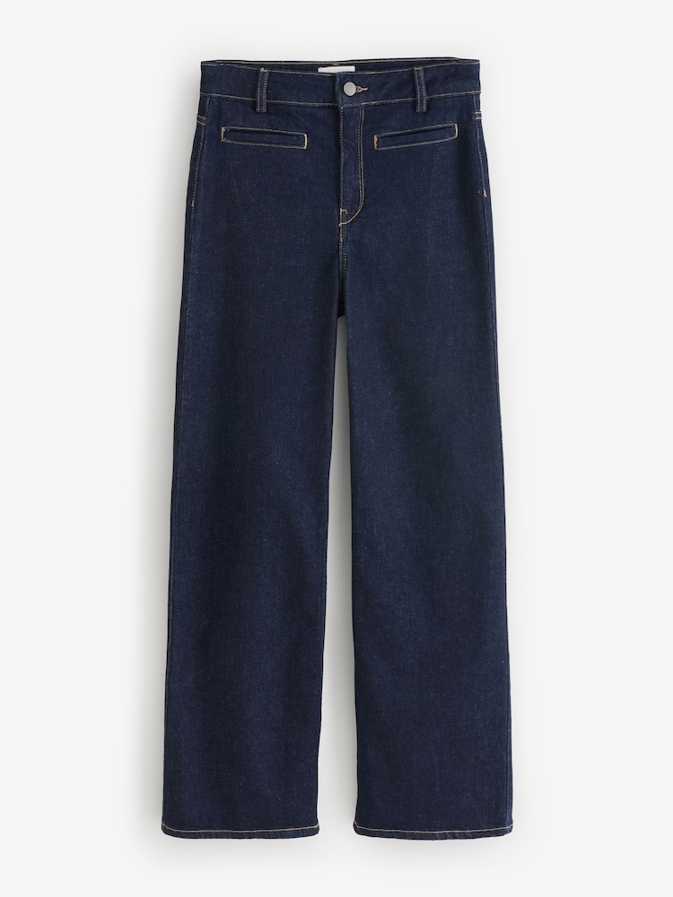 Hush Blue Short Rowan Welt Pocket Flared Jeans - Image 1 of 1
