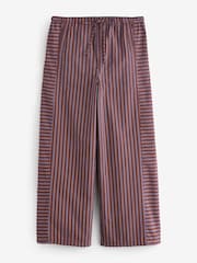 Hush Brown Short Cotton Stripe Pull On Trousers - Image 2 of 2