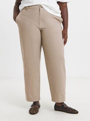 Simply Be Natural Barrel Leg Chino Trousers - Image 3 of 4