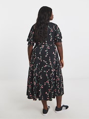 Simply Be Black Supersoft V-Neck Midi Dress - Image 2 of 4