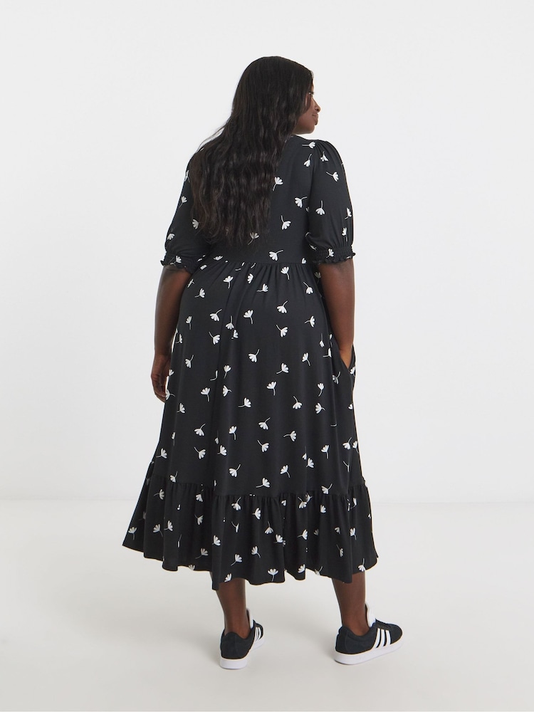 Simply Be Black Supersoft Tiered Midi Dress - Image 2 of 4