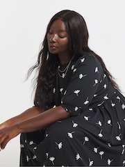 Simply Be Black Supersoft Tiered Midi Dress - Image 3 of 4