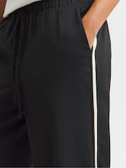 Simply Be Black Side Stripe Wide Leg Trousers - Image 3 of 4