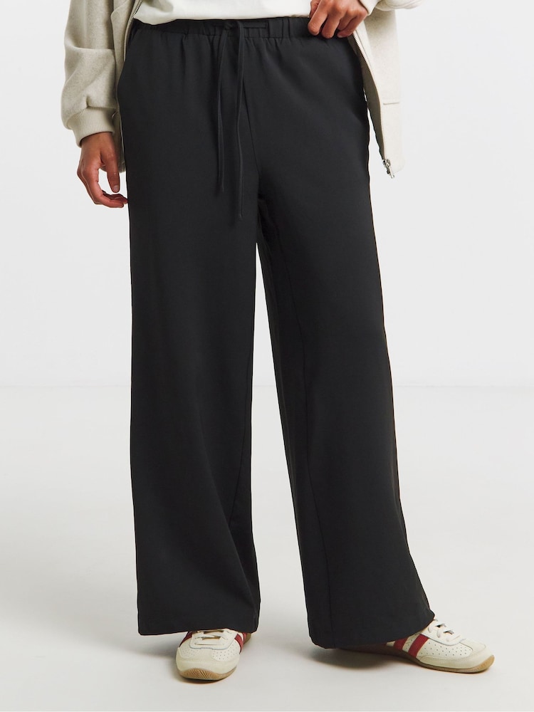 Simply Be Black Side Stripe Wide Leg Trousers - Image 4 of 4