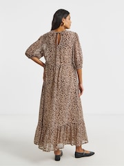 Simply Be Animal Short Sleeve Tiered Georgette Maxi Dress - Image 2 of 4