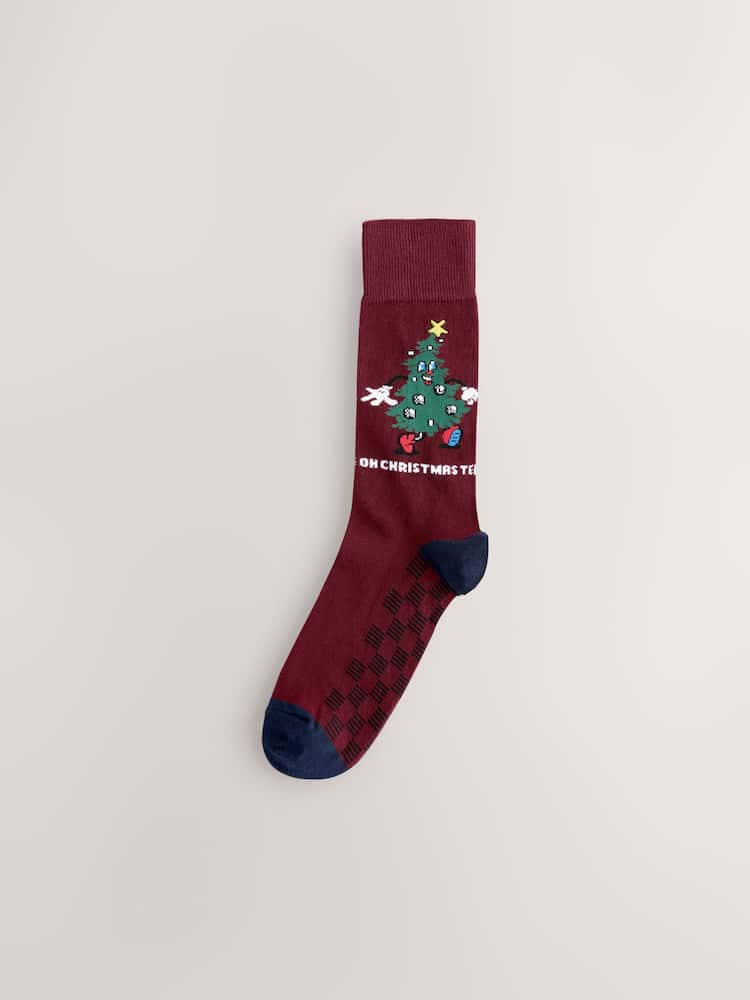 Blue/Green/Red Golf Novelty Christmas Pattern Socks 5 Pack - Image 2 of 8