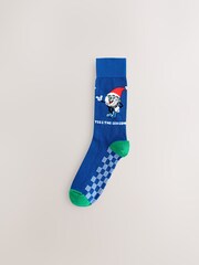 Blue/Green/Red Golf Novelty Christmas Pattern Socks 5 Pack - Image 4 of 8