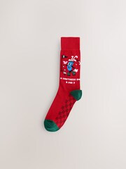 Blue/Green/Red Golf Novelty Christmas Pattern Socks 5 Pack - Image 5 of 8