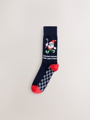 Blue/Green/Red Golf Novelty Christmas Pattern Socks 5 Pack - Image 6 of 8