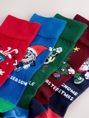 Blue/Green/Red Golf Novelty Christmas Pattern Socks 5 Pack - Image 7 of 8