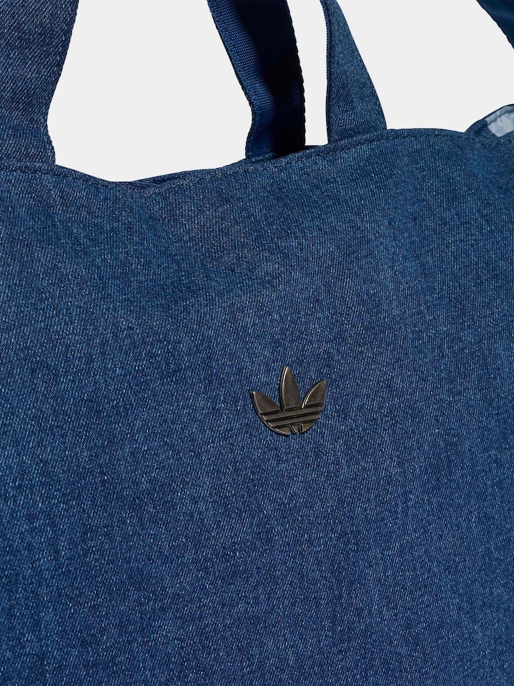 adidas Originals Blue adicolour Denim Shopper Bag - Image 6 of 6