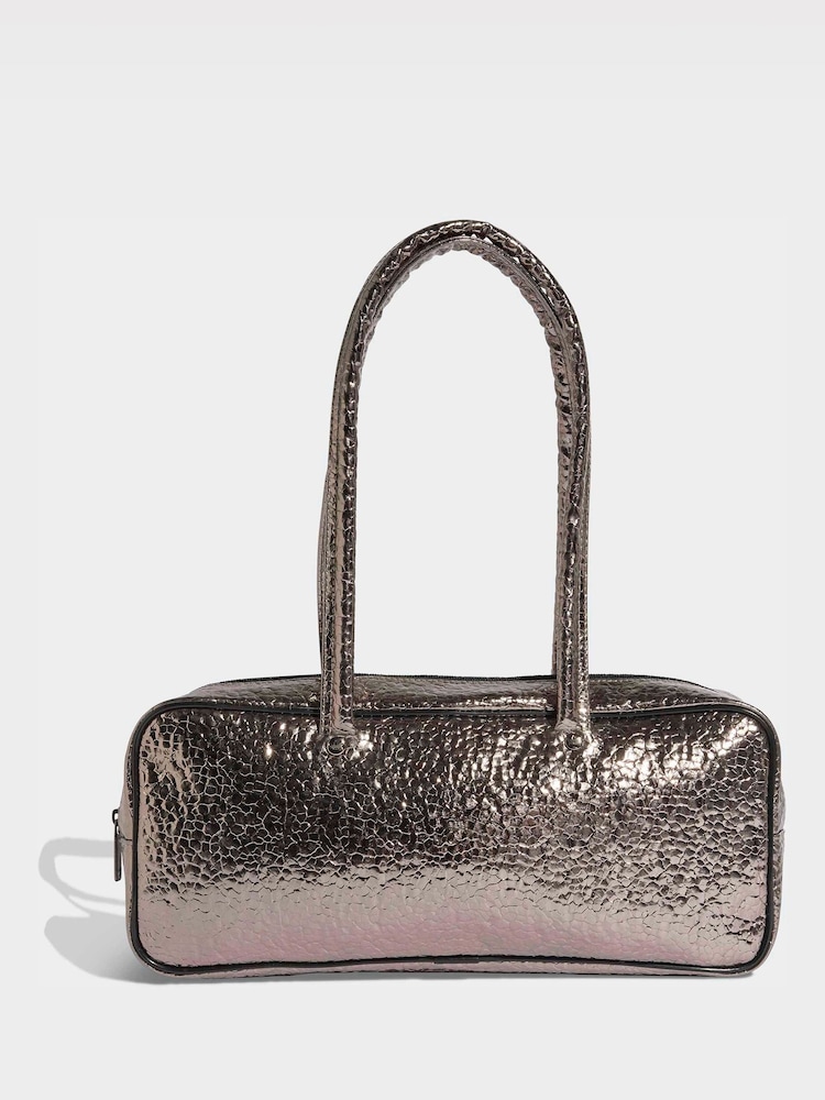 adidas Originals Grey Metallic Elongated Handbag - Image 2 of 5