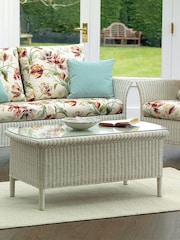 Laura Ashley White Wash Rattan Coffee Table - Image 1 of 2