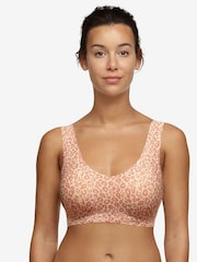 Chantelle Animal Print Soft Stretch Seamless V-Neck Padded Crop Top - Image 1 of 3