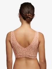 Chantelle Animal Print Soft Stretch Seamless V-Neck Padded Crop Top - Image 2 of 3