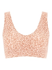Chantelle Animal Print Soft Stretch Seamless V-Neck Padded Crop Top - Image 3 of 3