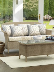 Laura Ashley Willow Leaf Hedgerow Bewley Indoor Rattan Sofa - Image 1 of 2