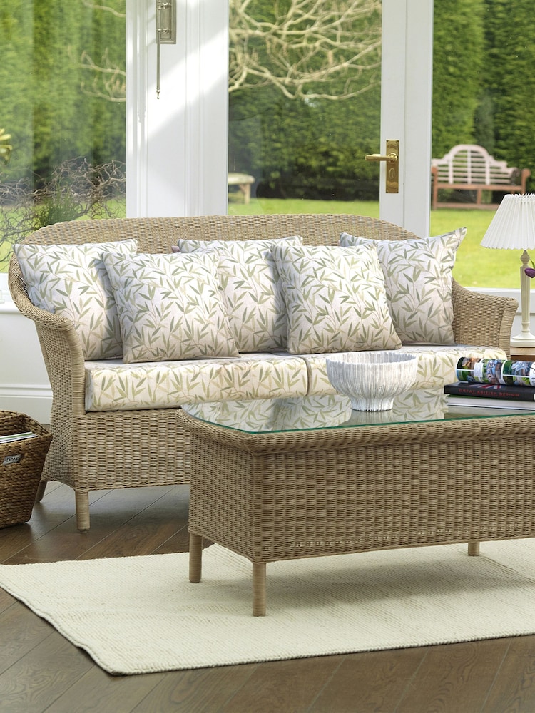 Laura Ashley Willow Leaf Hedgerow Bewley Indoor Rattan Sofa - Image 1 of 2
