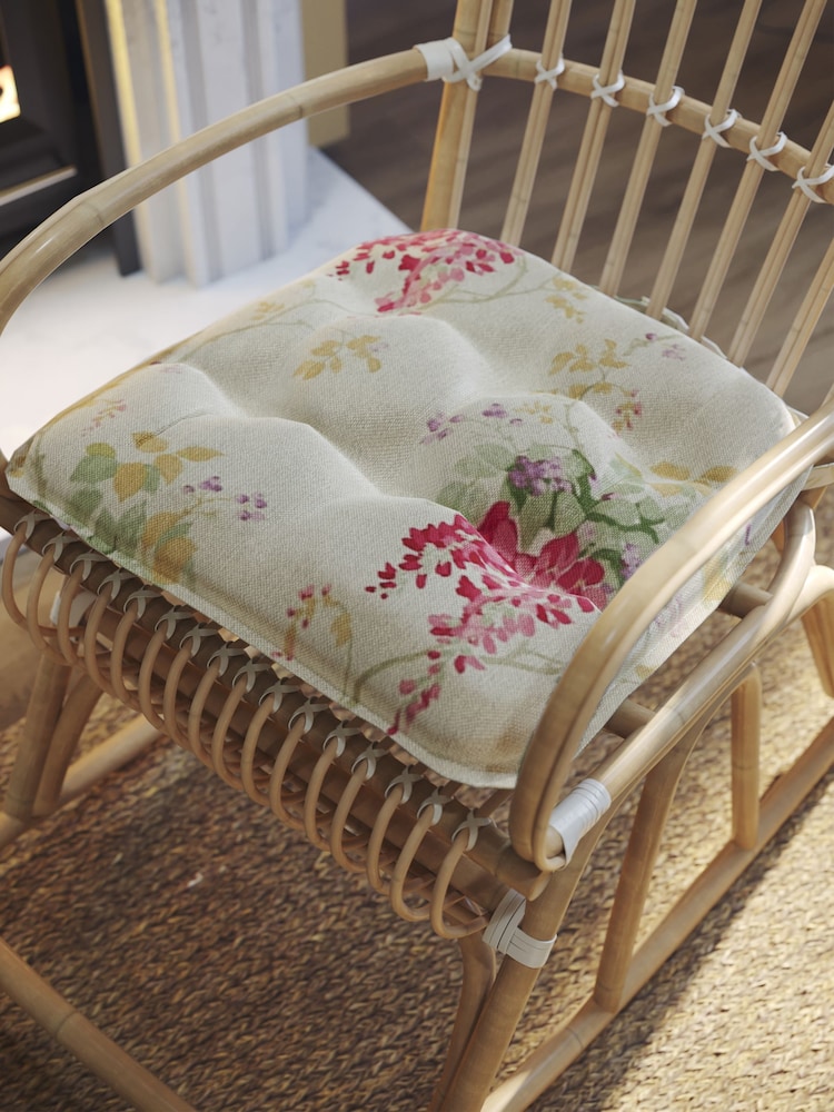 Laura Ashley Wisteria Cranberry Cane Rocking Chair - Image 2 of 3