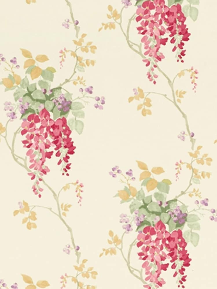 Laura Ashley Wisteria Cranberry Cane Rocking Chair - Image 3 of 3
