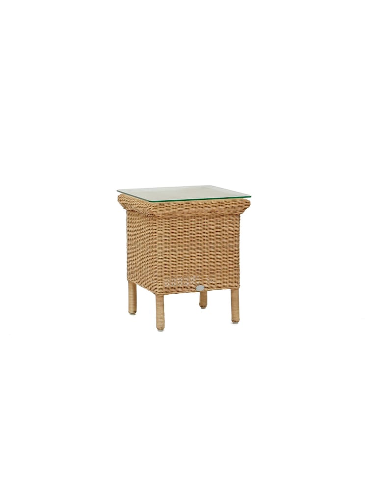 Laura Ashley Harvest Brown Rattan Side Table - Image 2 of 2