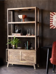Rockett St George Mango Wood Leopard Print Shelving Unit - Image 1 of 7