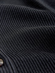 Black Ribbed Volume Sleeve Knitted Cardigan - Image 2 of 3