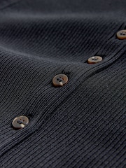 Black Ribbed Volume Sleeve Knitted Cardigan - Image 3 of 3