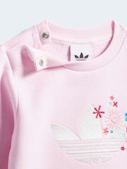 adidas Originals Pink Liberty London Sweatshirt and Joggers Infant Set - Image 4 of 7