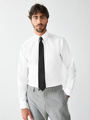 White /Black Slim Fit Occasion Shirt And Tie Set - Image 1 of 9