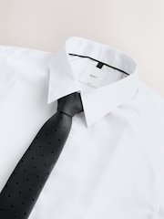 White /Black Slim Fit Occasion Shirt And Tie Set - Image 9 of 9