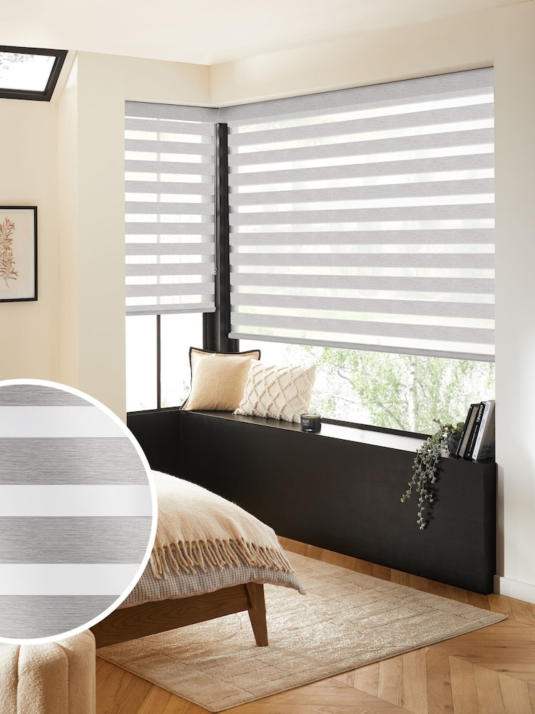 Slate Grey Balsa Made to Measure Day and Night Blind - Image 1 of 8