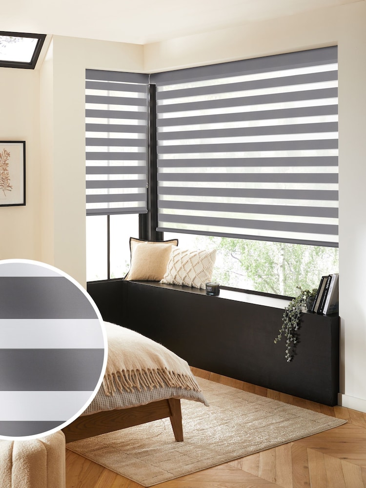 Grey Kite Blackout Made to Measure Day and Night Blind - Image 2 of 8