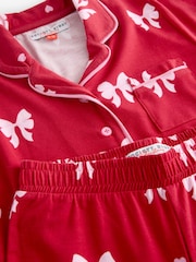 Society 8 Red Matching Family Pretty Bow Print Pyjamas Set - Image 3 of 5