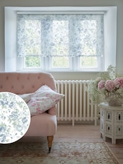 Shabby Chic by Rachel Ashwell® Blue Romantic Rose Sheer Made to Measure Roller Blind - Image 1 of 6