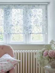 Shabby Chic by Rachel Ashwell® Blue Romantic Rose Sheer Made to Measure Roller Blind - Image 2 of 6