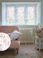Shabby Chic by Rachel Ashwell® Pink Romantic Rose Sheer Made to Measure Roller Blind - Image 1 of 4
