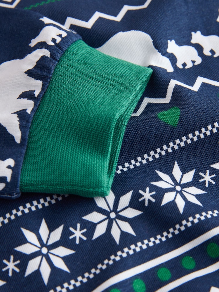 Society 8 Blue Matching Family Polar Fairisle Pyjamas Set - Image 4 of 4 Society 8 Blue Matching Family Polar Fairisle Pyjamas Set - Image 4 of 4