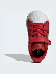 adidas Red Street Talk Elastic Lace Infant Trainers - Image 6 of 9