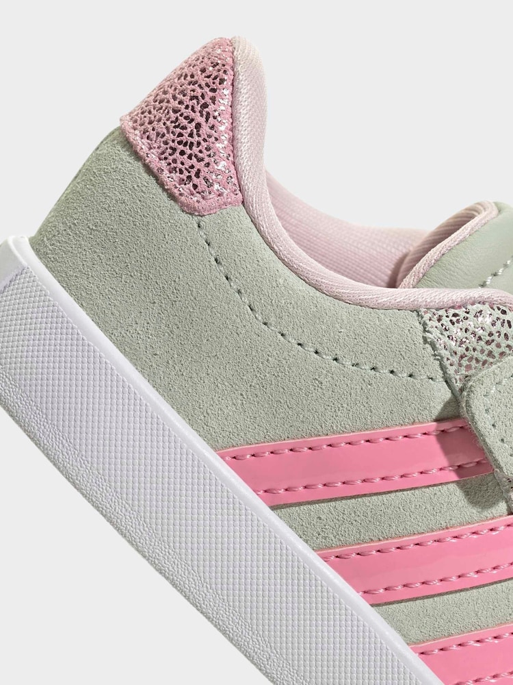 adidas Green VL Court 3.0 Hook and Loop Kids Trainers - Image 9 of 9