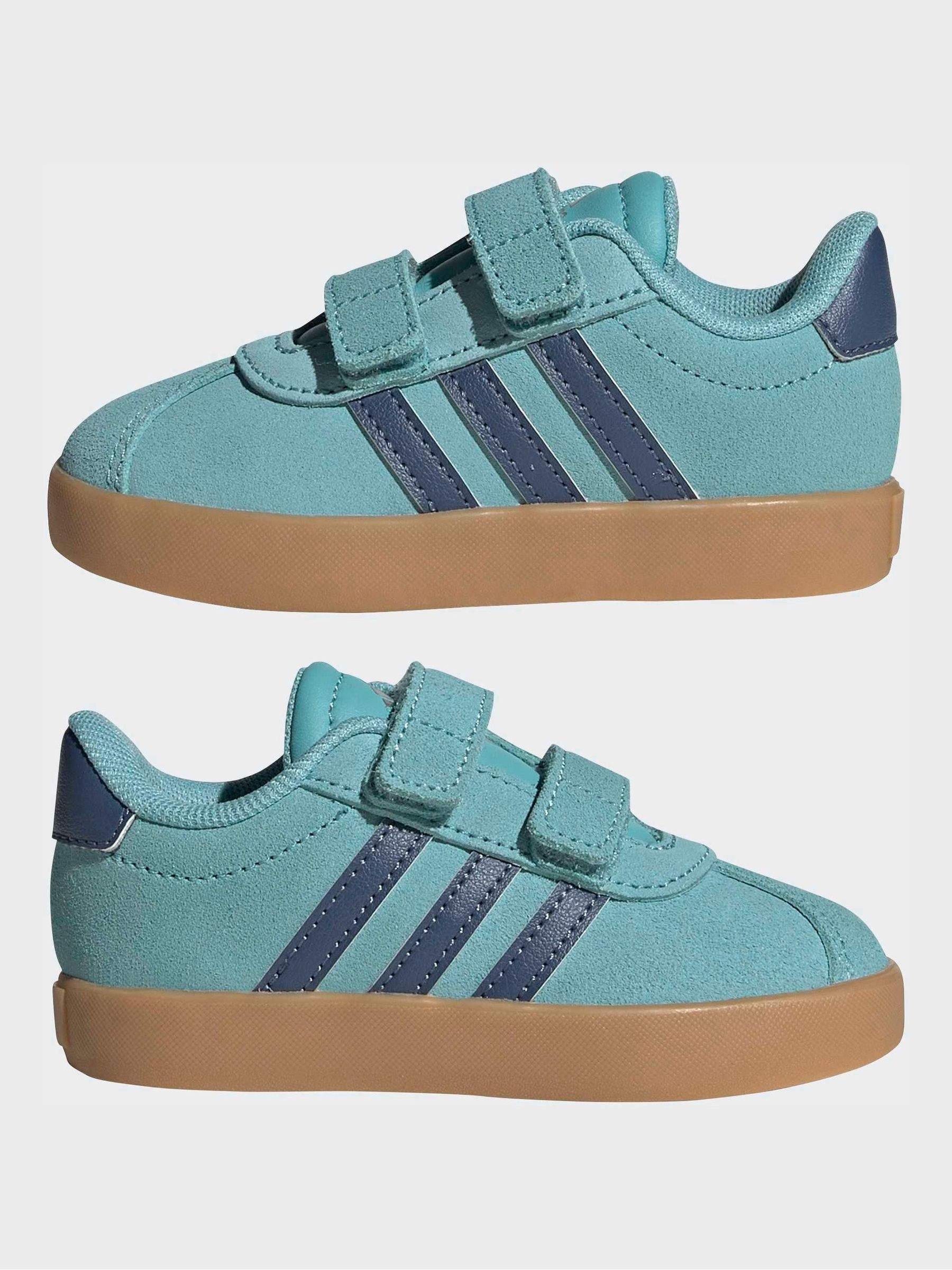 Buy adidas Teal VL Court 3.0 Hook and Loop Infant Trainers from