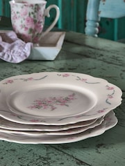 Shabby Chic by Rachel Ashwell® Set of 4 Pink Floral Side Plates - Image 3 of 4