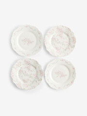 Shabby Chic by Rachel Ashwell® Set of 4 Pink Floral Side Plates - Image 4 of 4